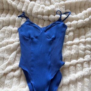 SHEIN Royal Blue Ribbed Cami Bodysuit